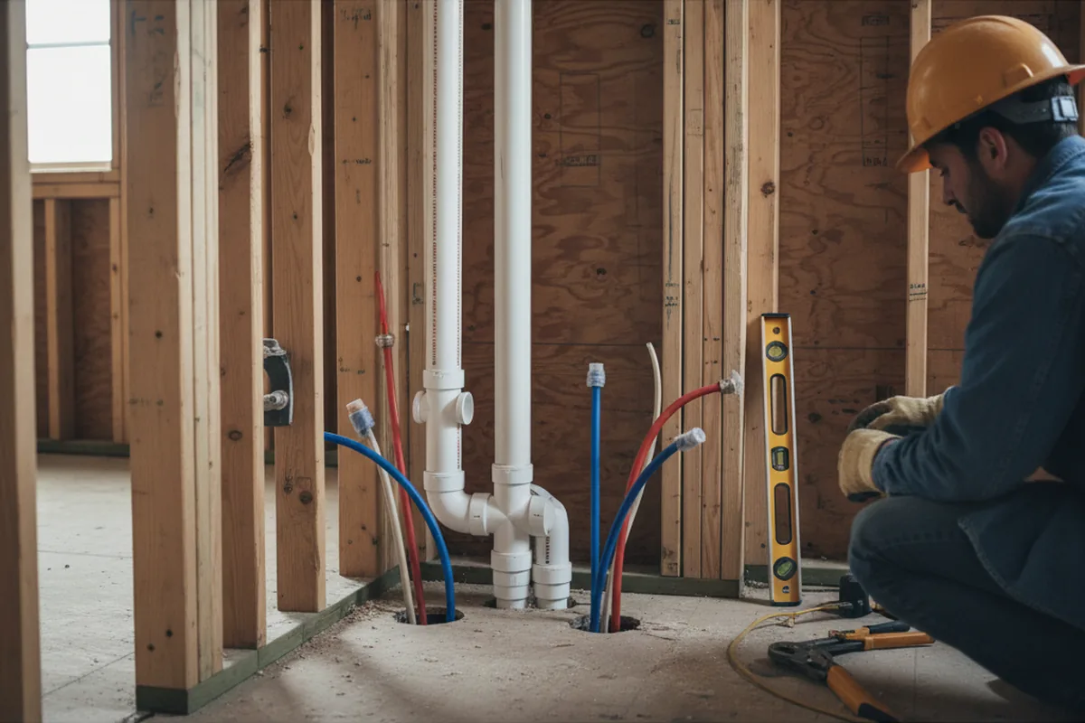 Drain and supply rough-in during Garbage Disposal Repair in Poestenkill