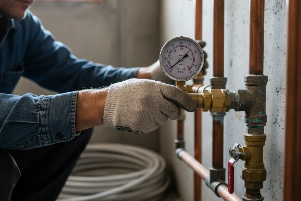 Pressure testing a repaired line during Water Line Repair in Poestenkill